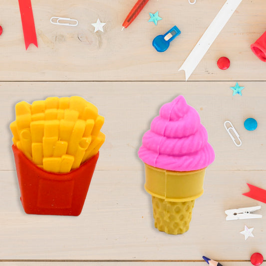 18028 3d Food Fancy  Stylish Colorful Erasers Mini Eraser Creative Cute Novelty Eraser For Children Different Designs Eraser Set For Return Gift Birthday Party School Prize (1 Set  Mix Design  Color)