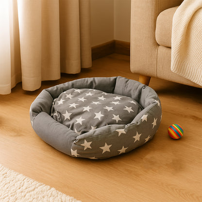 3xl Extra-large Star Pattern Round Pet Bed For Cats  Small Dogs