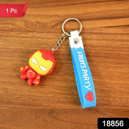 Cute Cartoon Silicone 3d Key Chain With Metal Hook  Strap (Pack Of 1)