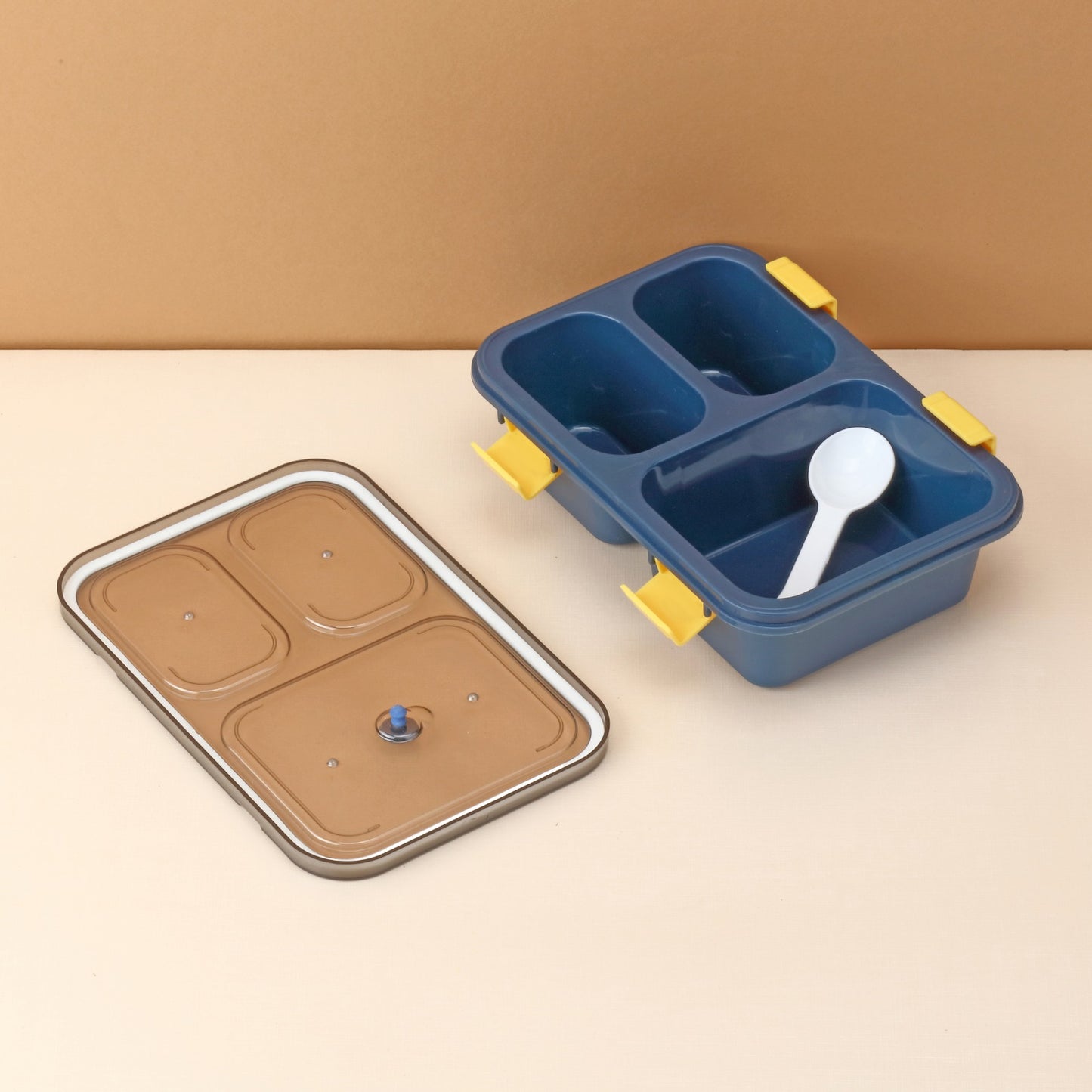 5627 Plastic Lunch Box For Kids Lunch Box For Kids 3 Compartment Insulated Lunch Box Tiffin Box For Boys Girls School  Office Men (3 Compartment Lunch Box)