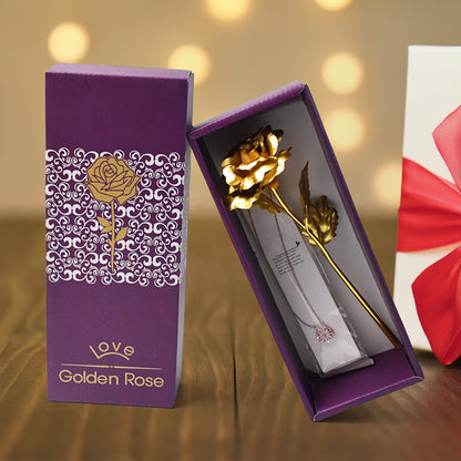 Golden Rose  Necklace Set Perfect Gift Set