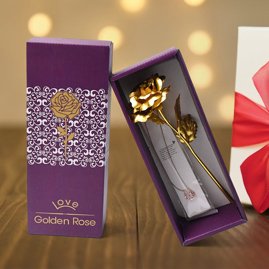 Golden Rose  Necklace Set Perfect Gift Set