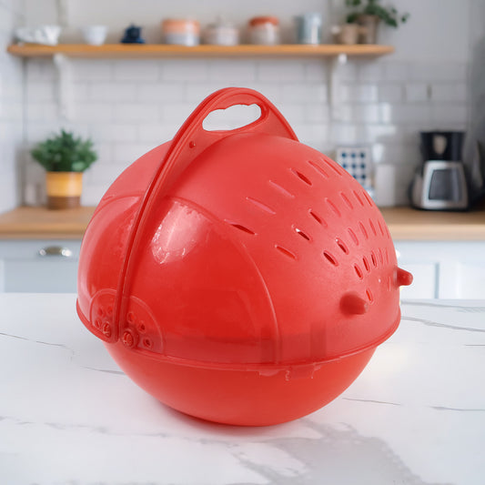 2145  Plastic Revolving Multi Functional Rice Vegetable Fruit Wash Basket Bowl (Multi Colour)