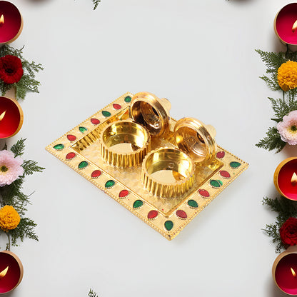 5996 Rakasha Bandhan Special Puja Thali Kumkum Thali Holder Pooja Return Gift Indian Housewarming Gifts Brotherbhaibhabhisisterfamily Rakhi For Rakshabandhan