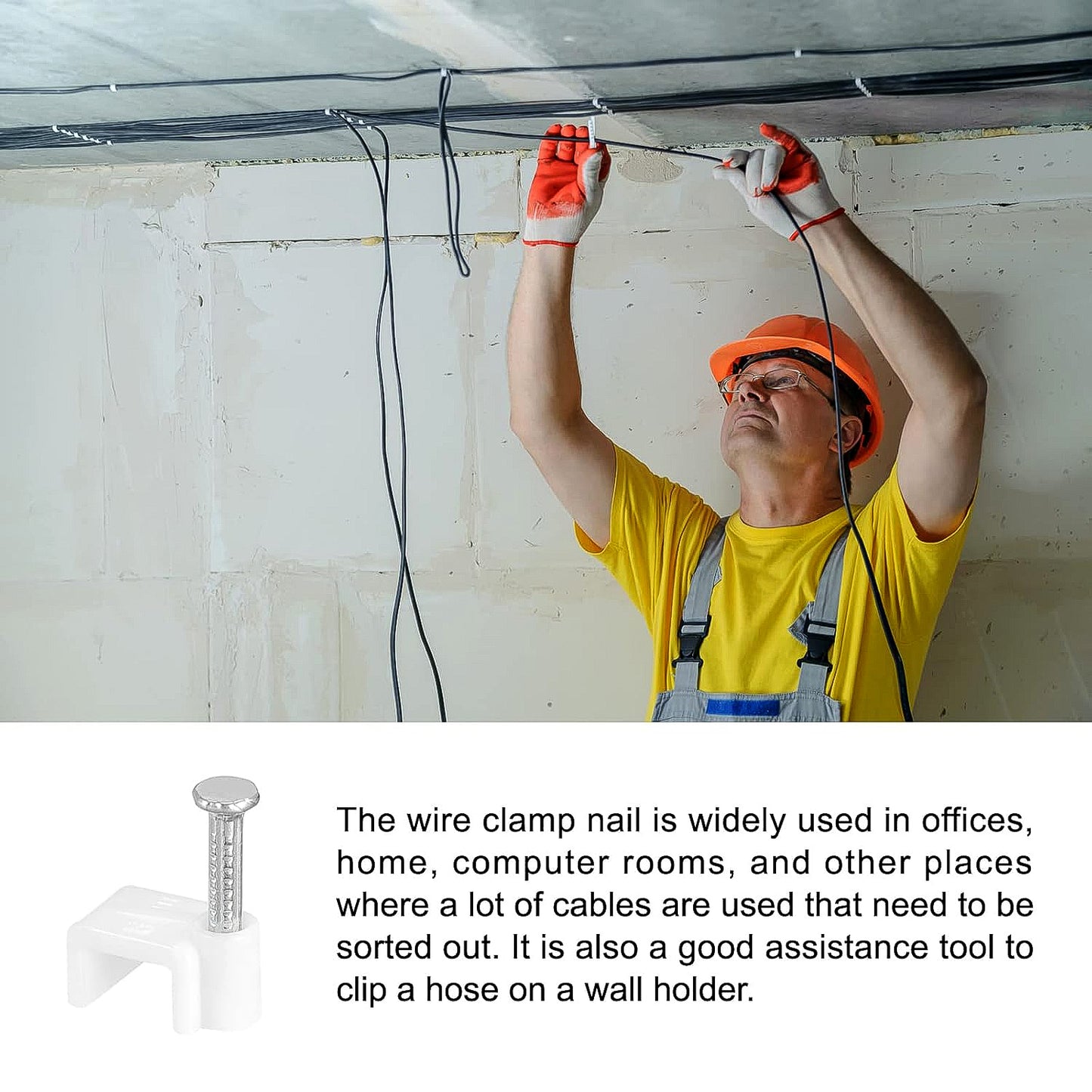 Nail Cable Clips For Wire Management (10mm  50 Pc)