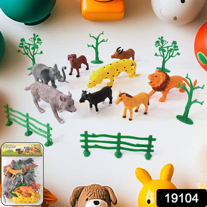 Animal Kingdom Plastic Toy Set For Kids (14 Pc)