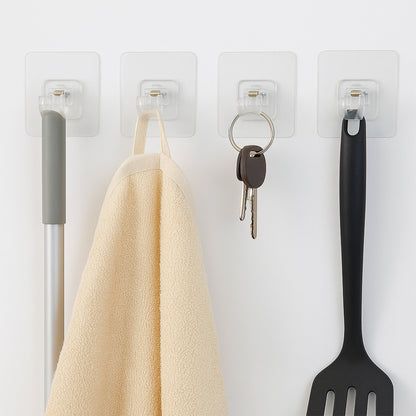 Self-adhesive Transparent Wall Hook Holder Clip (1 Pc)