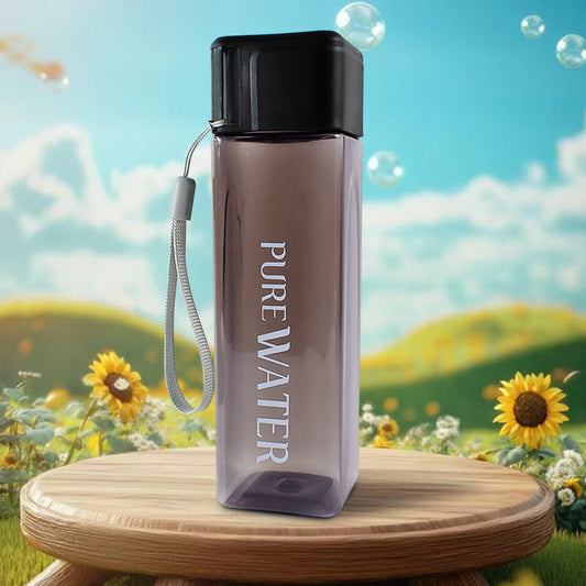 Premium 450ml Square Shape Plastic Water Bottle (1 Pc)