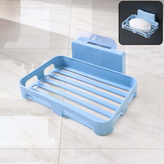 4194 Soap Dish Holder For Bathroom Shower Wall Mounted Self Adhesive Soap Holder Saver Tray-plastic Sponge Holder For Kitchen Storage Rack Soap Box (Plastic Box)