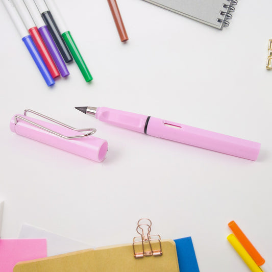 Pink 2-in-1 Everlasting Magic Pencil With Replaceable Eraser  Inkless Reusable Portable
