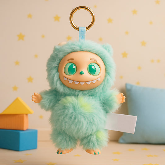 Mint Green Plush Toy Cartoon Keychain With Hook Colorful Animal Mint Green (1 Pc)