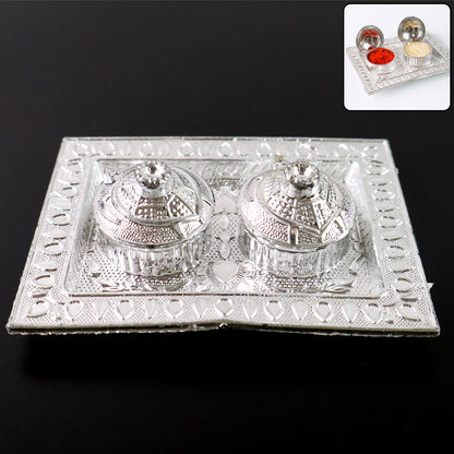Tray Shape Special Puja Thali (1 Pc  Mix Design)