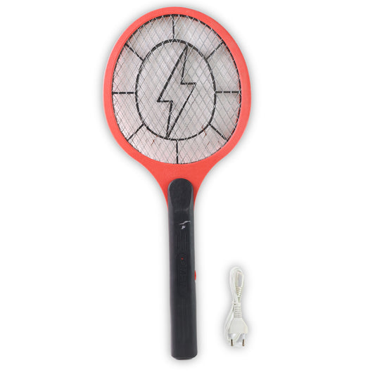 Red Rechargeable Electric Mosquito Killer Racket With Cable