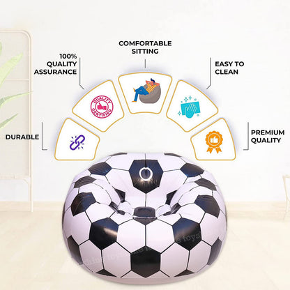 17732 Football Sofa Cartoon Style Inflatable Folding Chair Soccer Ball Chair Inflatable Sofa For Adults Kids Size 110cm X 80cm