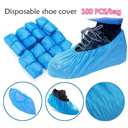 4912 Type Plastic Elastic Top Disposable Shoe Cover For Rainy Season (50 Pairs)