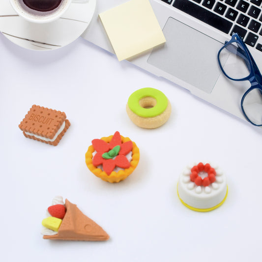 4171 3d Fast Food Fancy  Stylish Colorful Erasers Mini Eraser Creative Cute Novelty Eraser For Children Different Designs Eraser Set For Return Gift Birthday Party School Prize Fast Food Set Eraser ( 5 Pc Set )