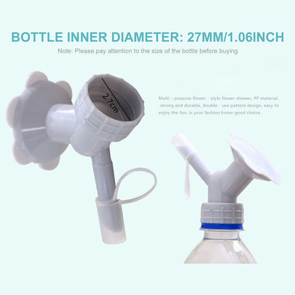 4978   2 In 1 Bottle Cap Sprinkler Dual Head Bottle Watering Spout Double Ended Bottle Watering Nozzle  Watering Can Nozzle For Indoor Seedlings Plant Garden Tool