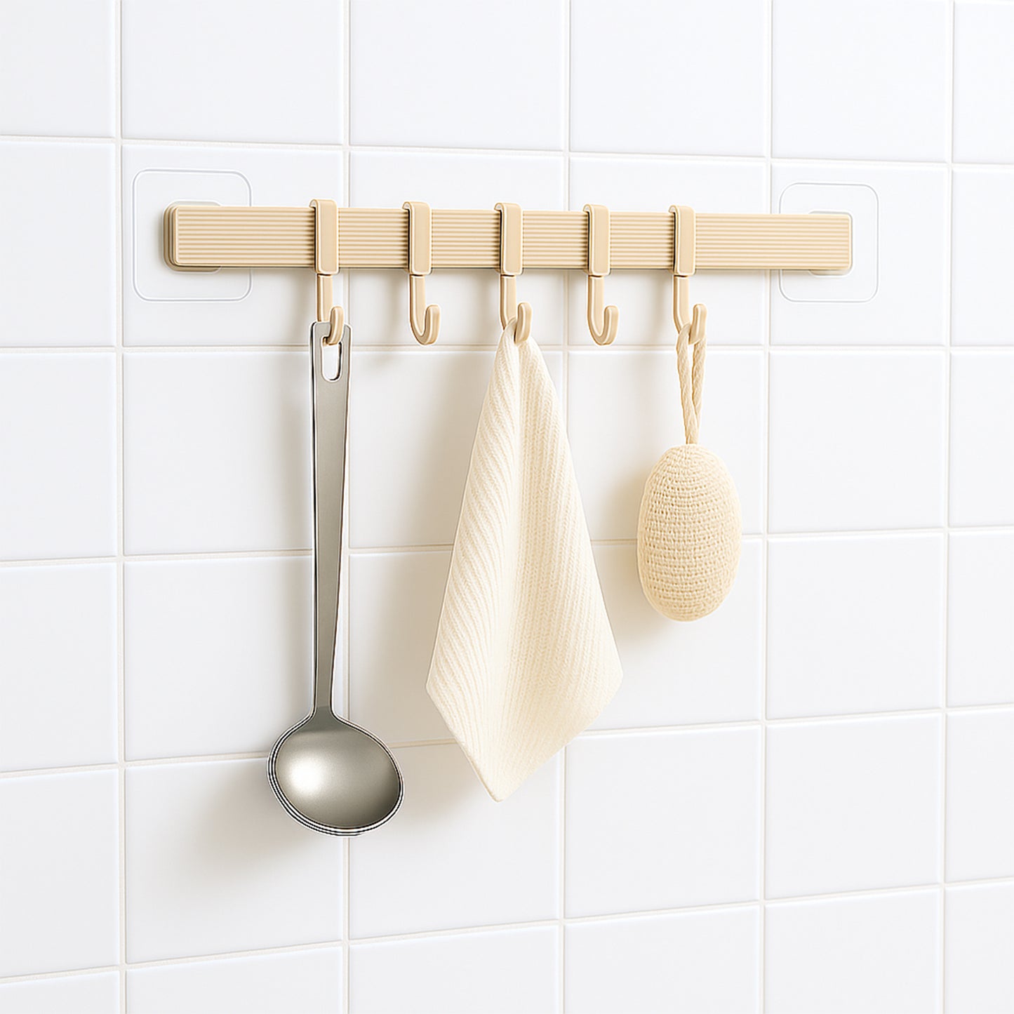 Self-adhesive 6-hook Wall Hanging Rack (1 Pc)