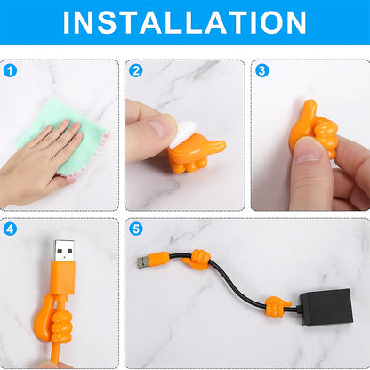 Orange Multifunctional Multi Functional Hand Shape Wall Clip Hanger Keys Cable Holder