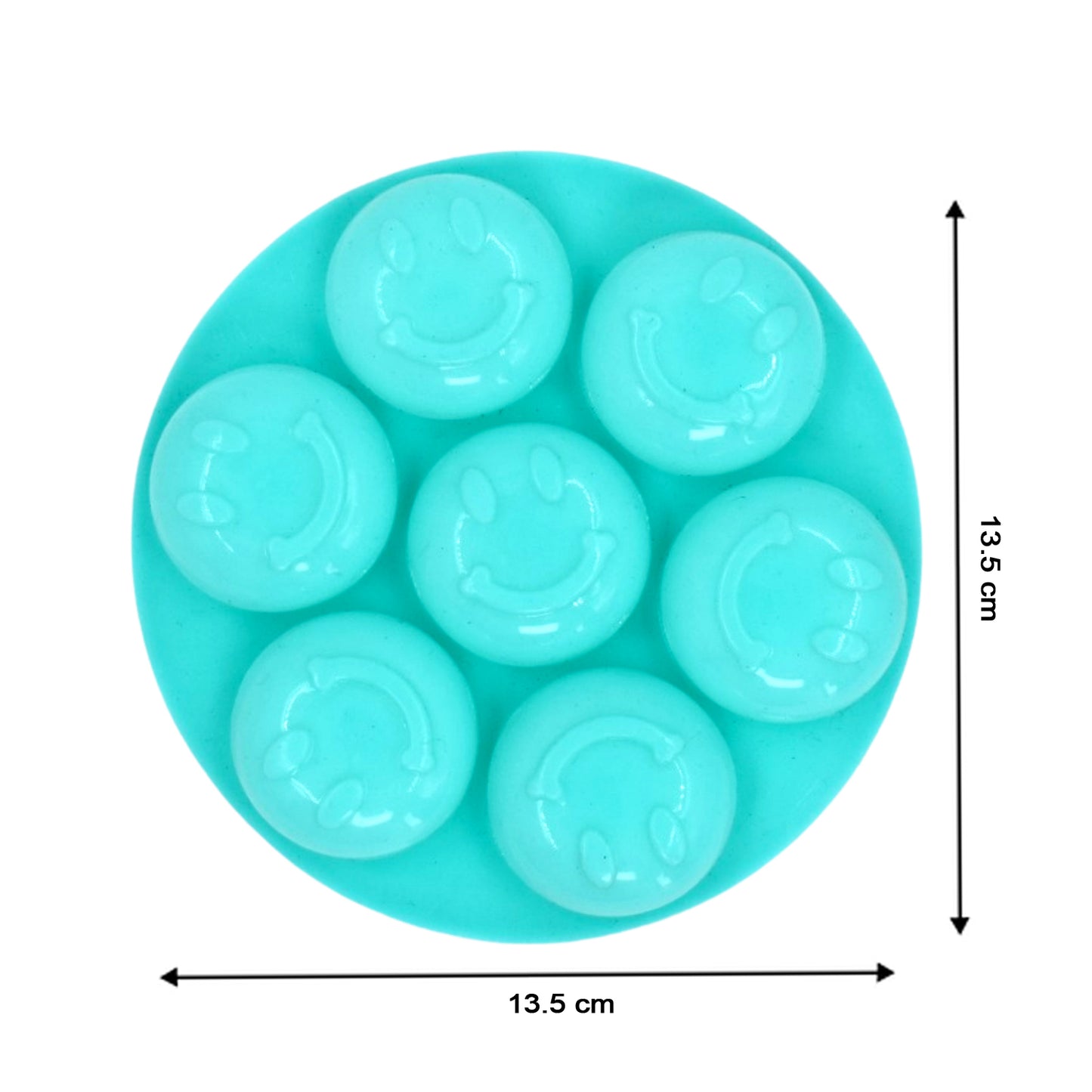 4881 7cavity Smiley Shape Chocolate Mold Tray Cake Baking Mold Flexible Silicone Chocolate Making Tool