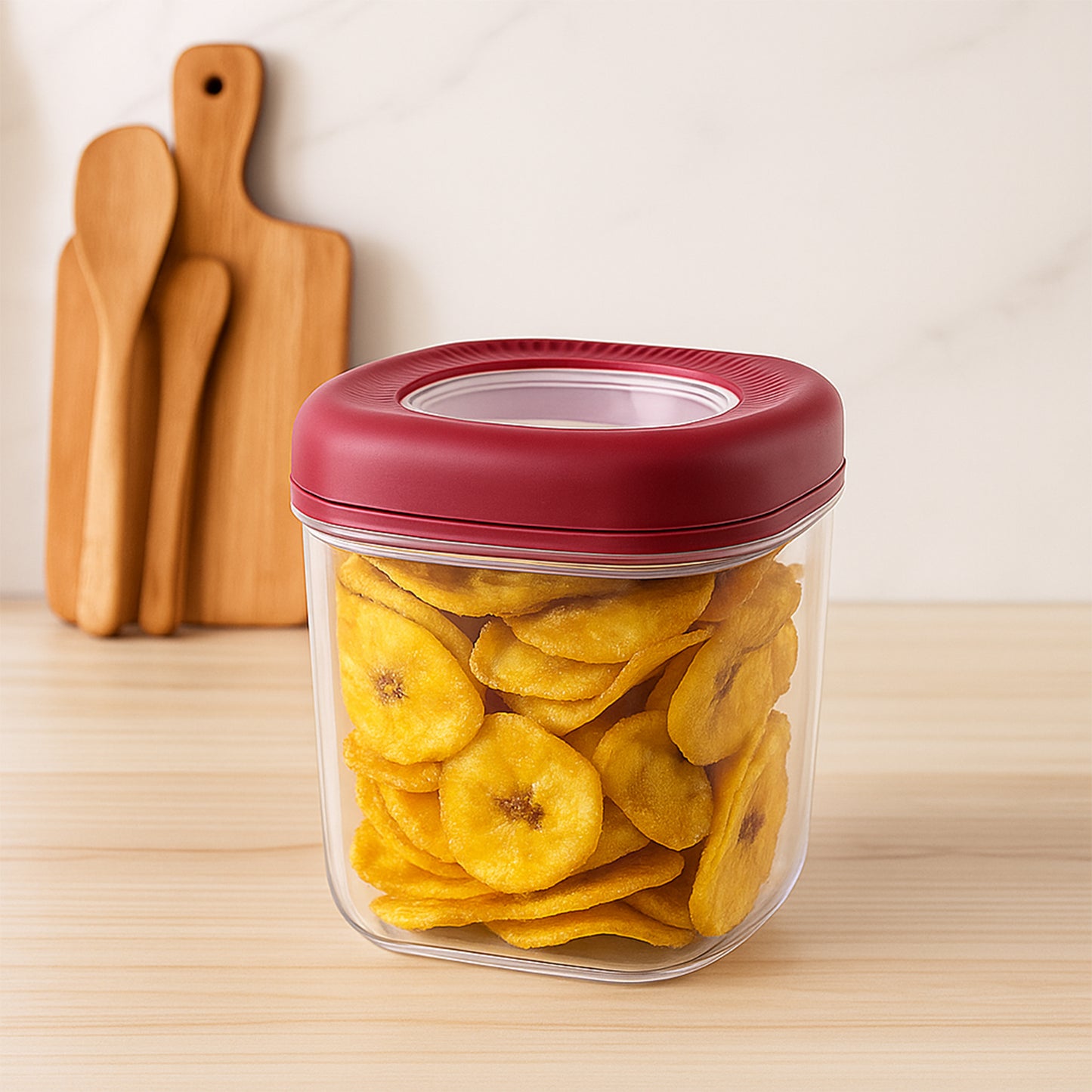 Transparent Twist Lock Kitchen Storage Container Set (Approx 800ml  2pc)