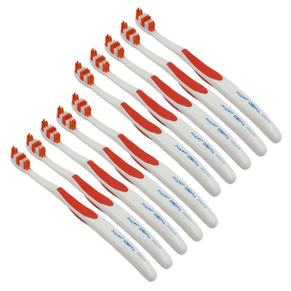 Soft Toothbrush With Plastic Round Box For Men And Women Kids Adultsplastic Toothbrush (10 Pcs Set)