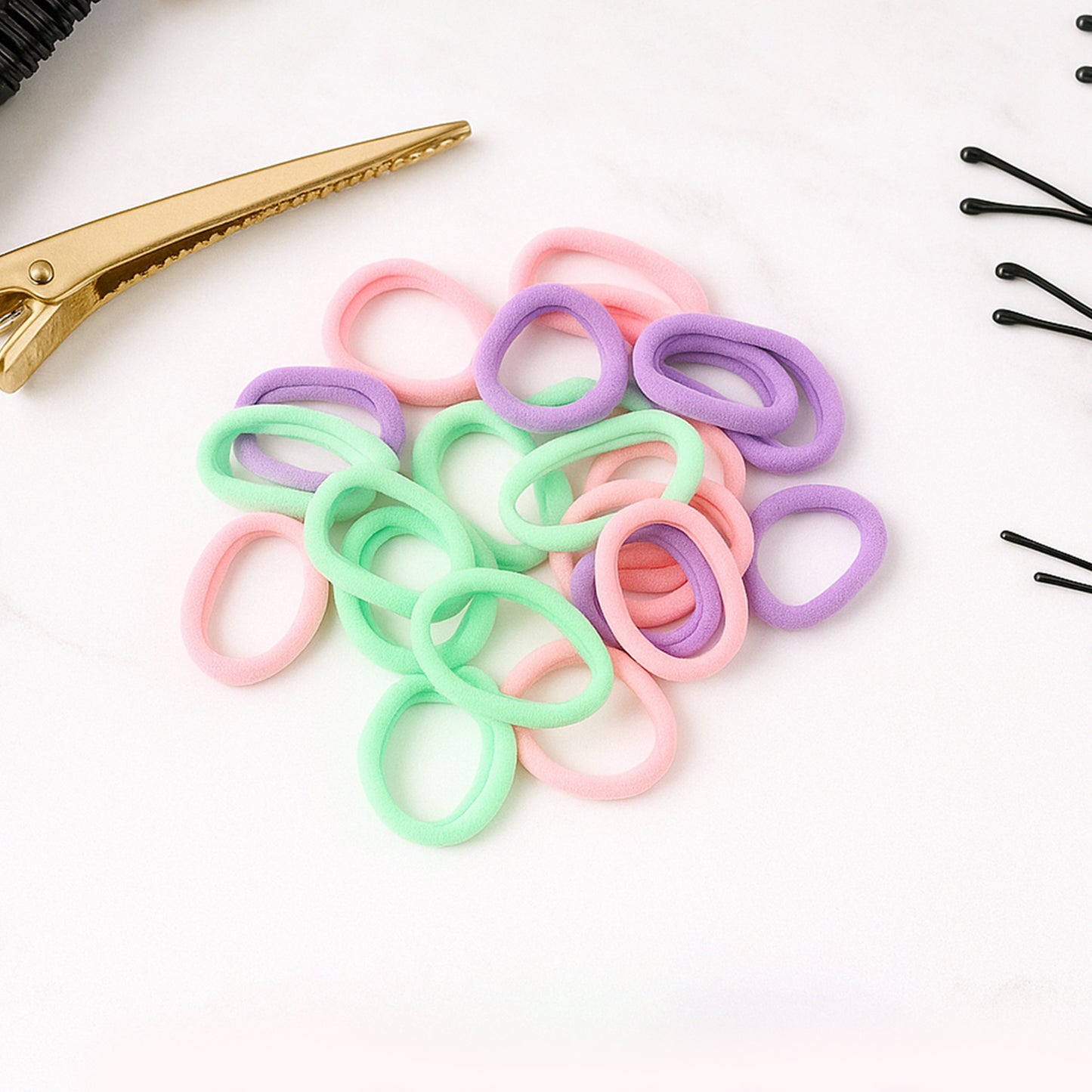 Soft Elastic Hair Bands Set For Girls (24 Pc)