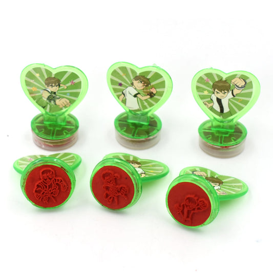 4804 Unique Cartoon Character Heart Shape Stamps 6 Pieces For Kids Motivation And Reward Theme Prefect Gift For Teachers Parents And Students (Multicolor)
