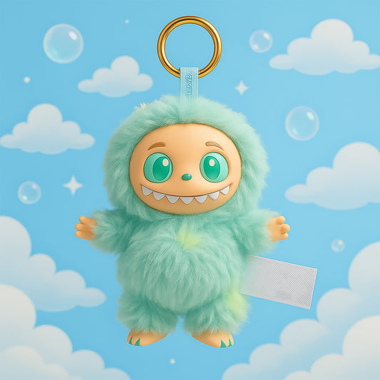 Mint Green Plush Toy Cartoon Keychain With Hook Colorful Animal Mint Green (1 Pc)