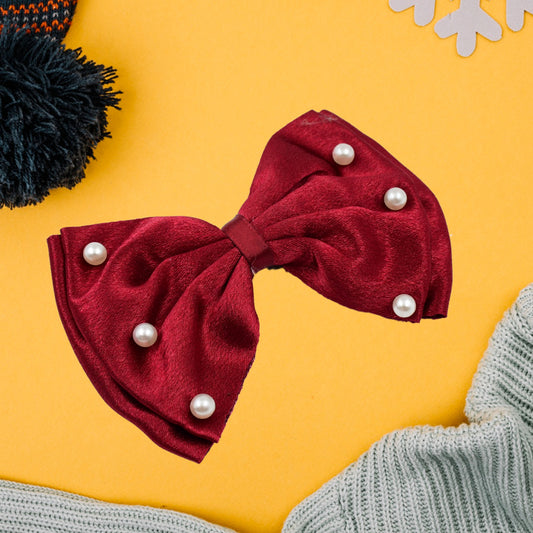 Hair Bow Knot Clip Suitable For Girls (1 Pc  Multicolour)