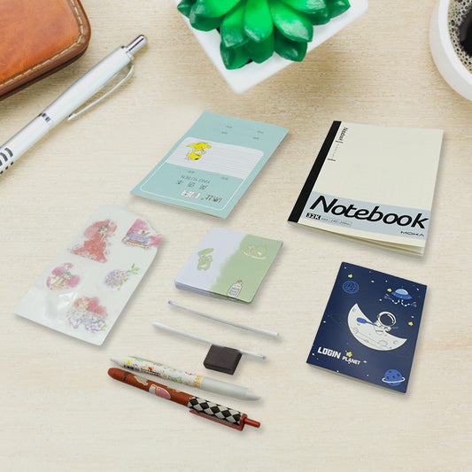 Cartoon Stationery Box  Cartoon Design School Box Book  Diary  Pen  Eraser Sharpner  Sticker  Pen Refill Student Gift School Box  (1 Box)