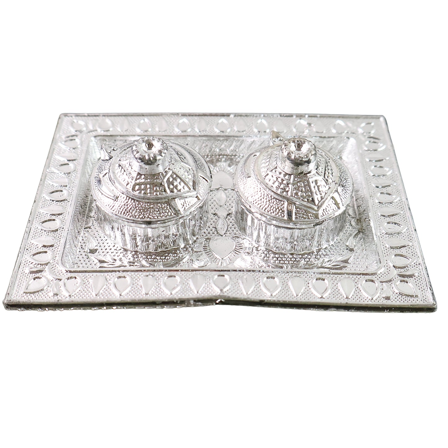 Tray Shape Special Puja Thali (1 Pc  Mix Design)