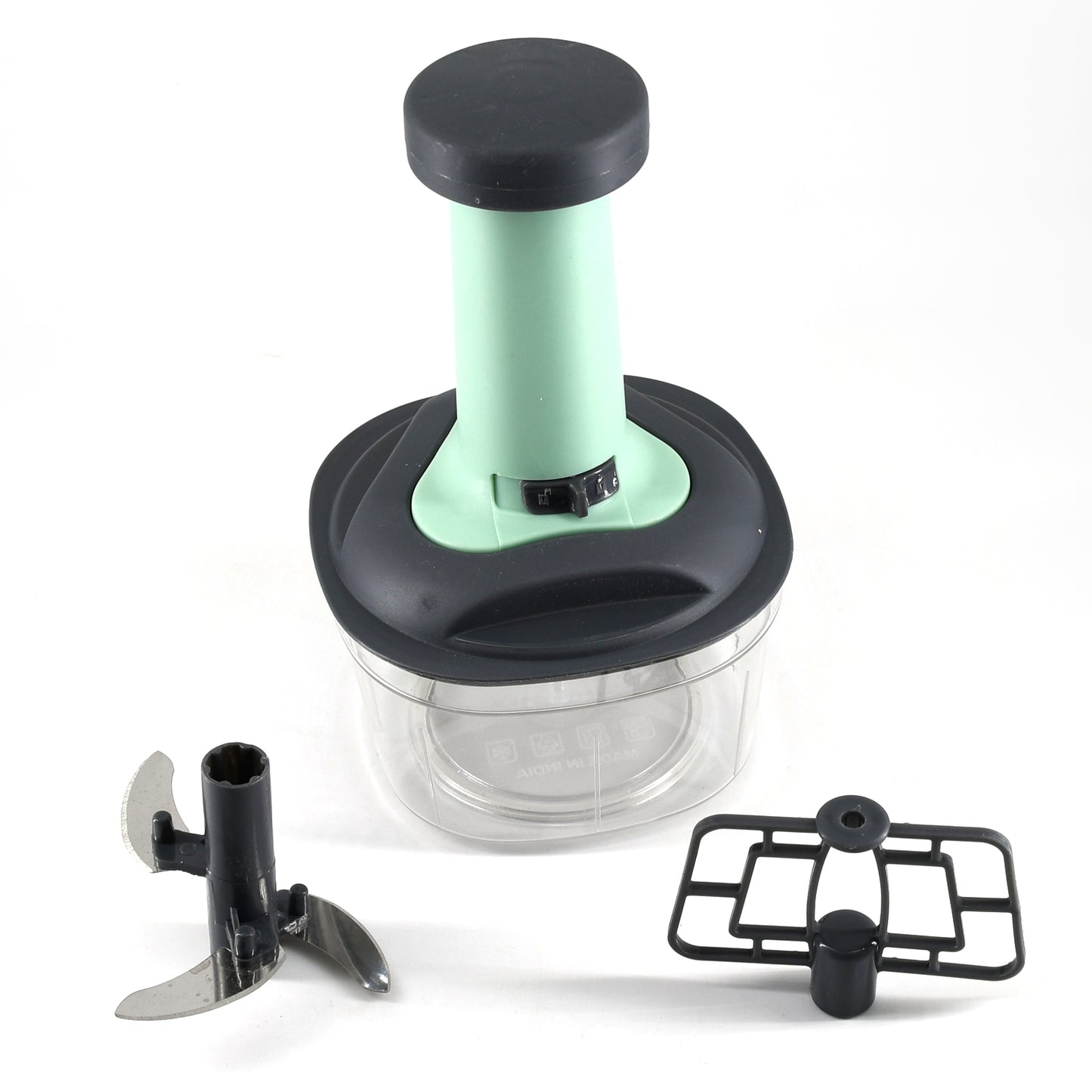 5902 Push Chopper Manual Food Chopper And Hand Push Vegetable Chopper Cutter Mixer Set For Kitchen With 3 Stainless Steel Blade.