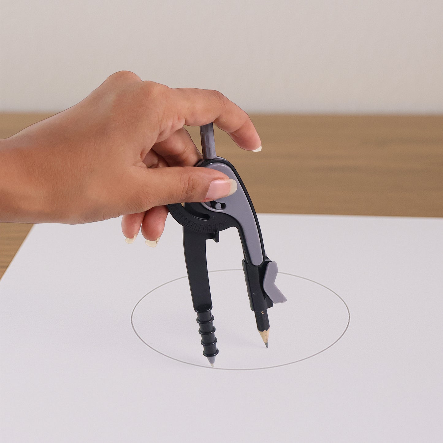 2-piece Geometry Protractor Set With Lock And Transparent Protractor