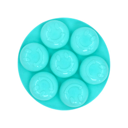 4881 7cavity Smiley Shape Chocolate Mold Tray Cake Baking Mold Flexible Silicone Chocolate Making Tool