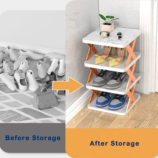 9098  Smart Shoe Rack With 8 Layer Shoes Stand Multifunctional Entryway Foldable  Collapsible Door Shoe Rack Free Standing Heavy Duty Plastic Shoe Shelf Storage Organizer Narrow Footwear Home
