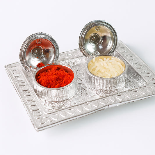Tray Shape Special Puja Thali (1 Pc  Mix Design)