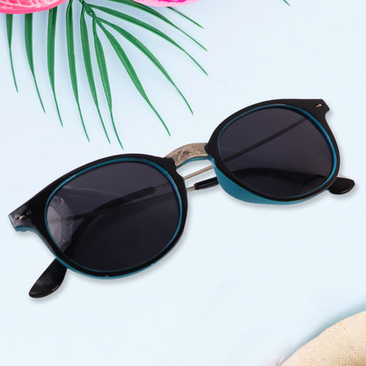 Sky Blue Uv Protected Round Sunglasses Classic Sunglasses For Men  Women Lightweight