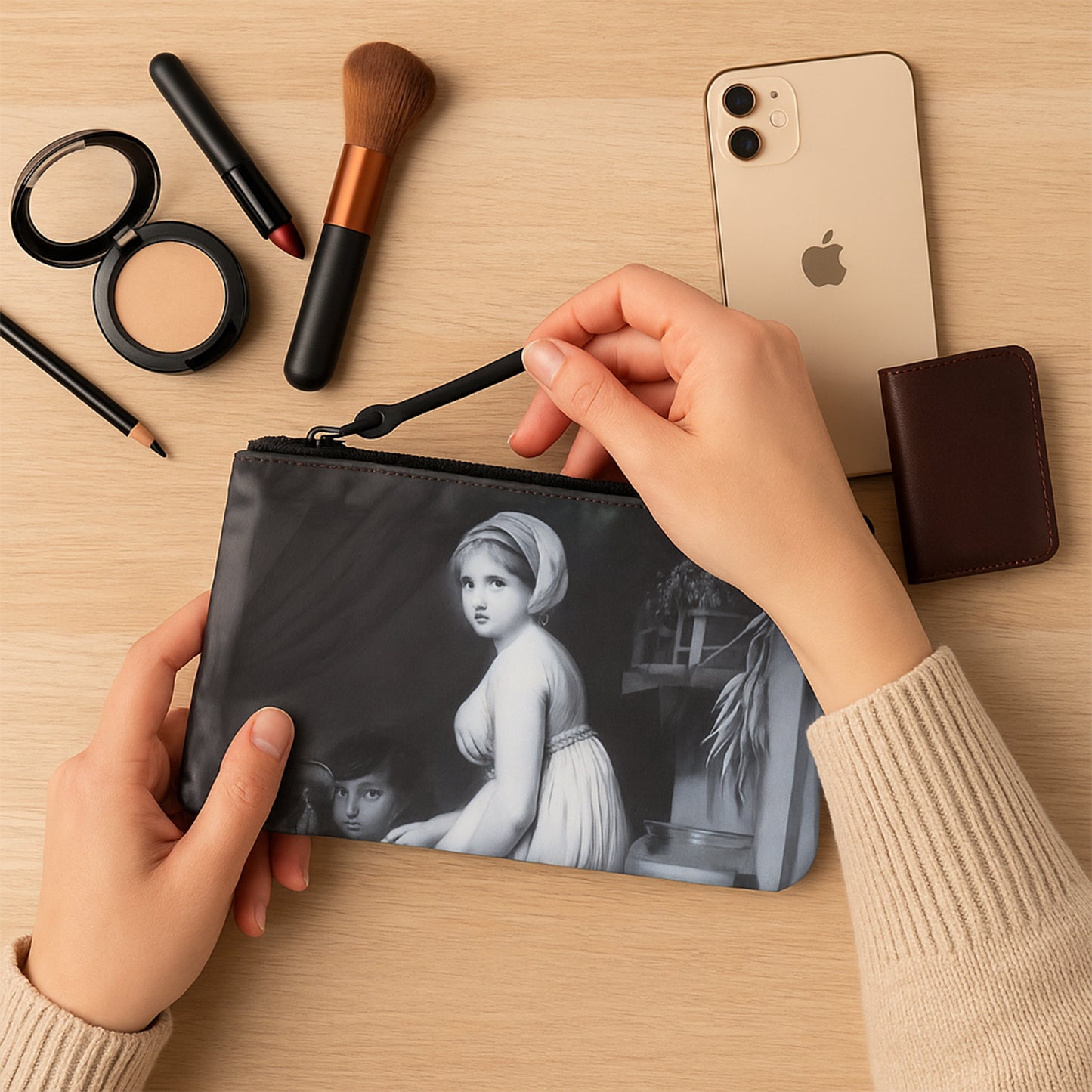 Stylish Multipurpose Makeup  Stationery Bag (19x12cm  1pc)
