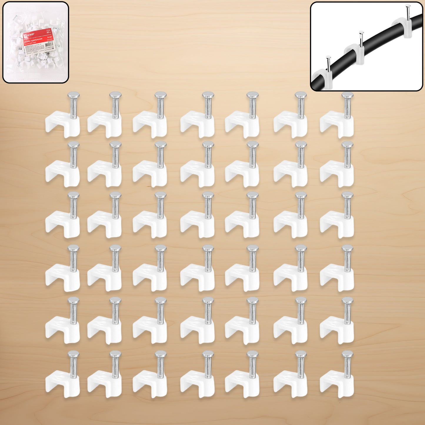 Nail Cable Clips For Wire Management (10mm  50 Pc)