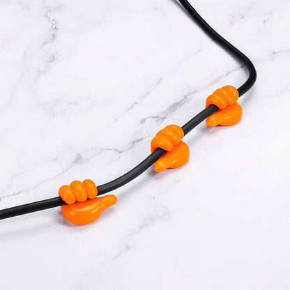 Orange Multifunctional Multi Functional Hand Shape Wall Clip Hanger Keys Cable Holder