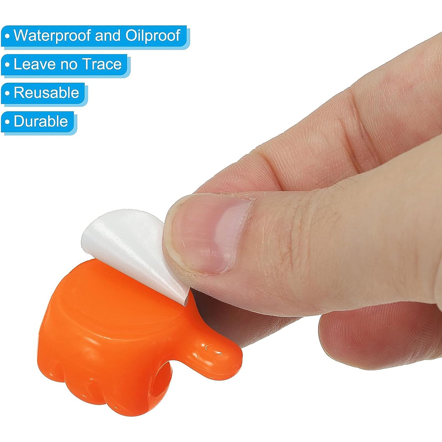 Orange Multifunctional Multi Functional Hand Shape Wall Clip Hanger Keys Cable Holder