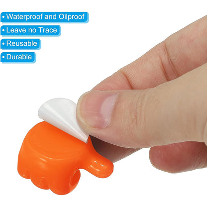 Orange Multifunctional Multi Functional Hand Shape Wall Clip Hanger Keys Cable Holder
