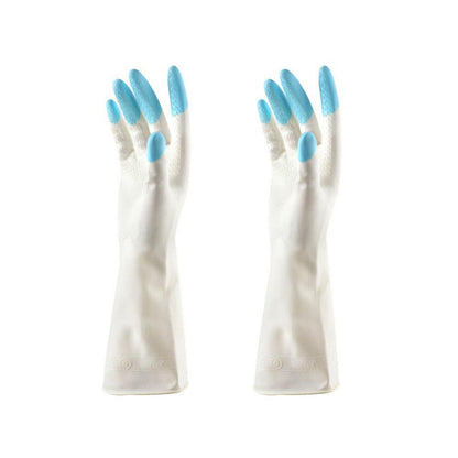 4934 Reusable Rubber Latex Pvc Flock Lined Elbow Length Hand Gloves Cleaning Gloves